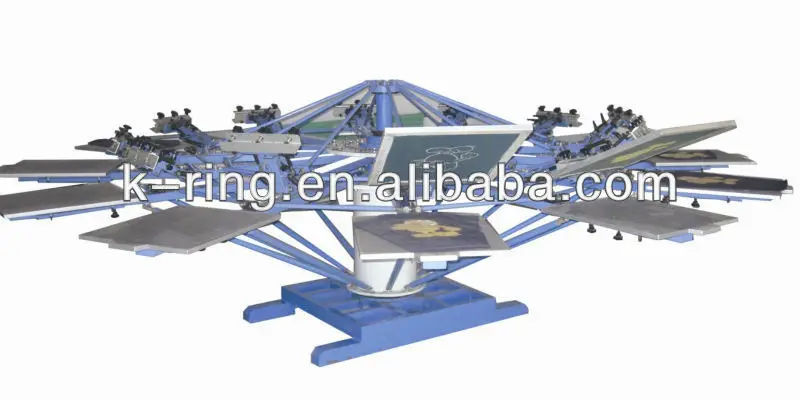 K-Ring Manual 10 color/10 station silk screen printing machine