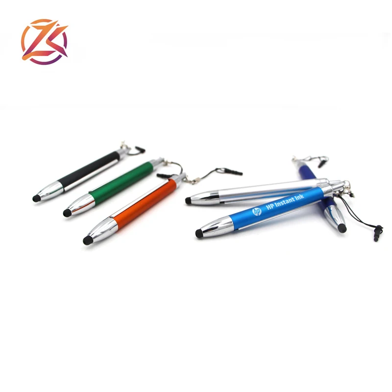 promotional mini custom roll out banner stylus ball pen calendar pen with iphone plug