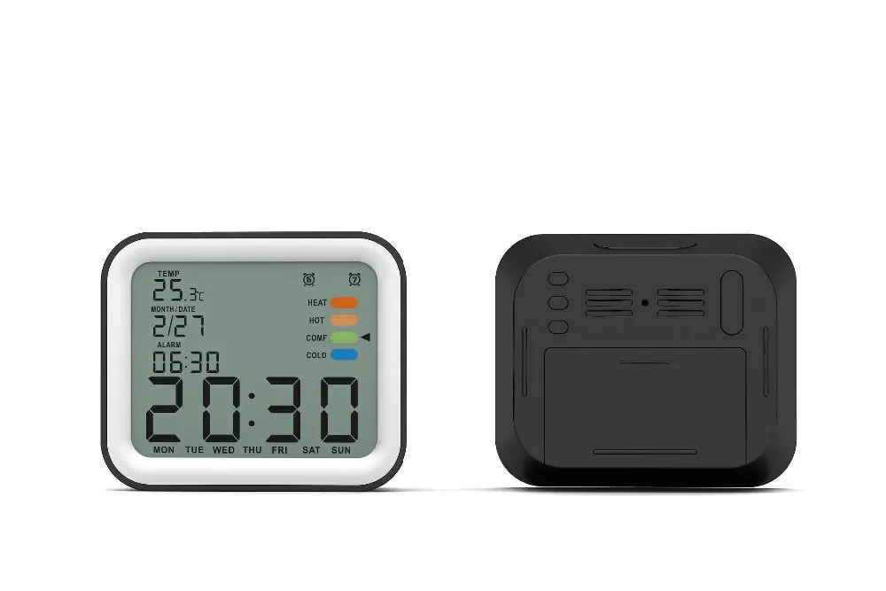 Newe частная форма ABS LCD будильник с температурой и подсветкой