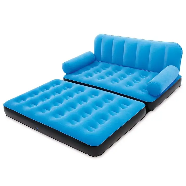 Dual Purpose PVC Giant Flocked Inflatable Air Bed Sofa