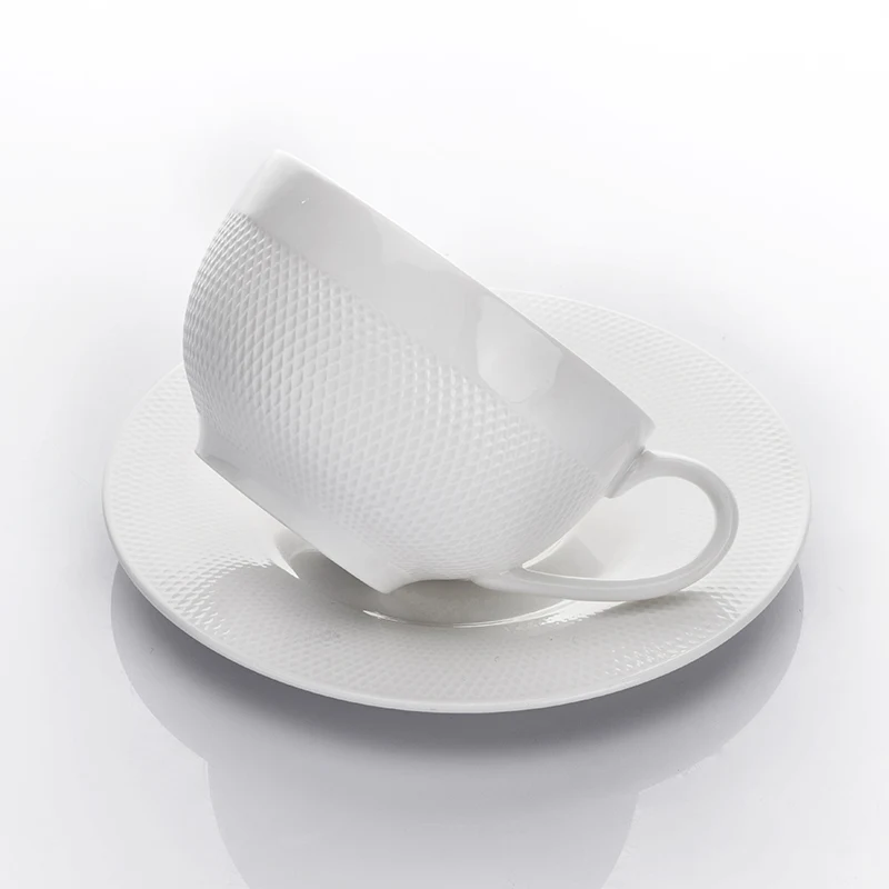 Набор кофейных чашек из белого фарфора для ресторана, оптом, идея для нового продукта, 2019 керамическая кофейная чашка для свадебного отеля <