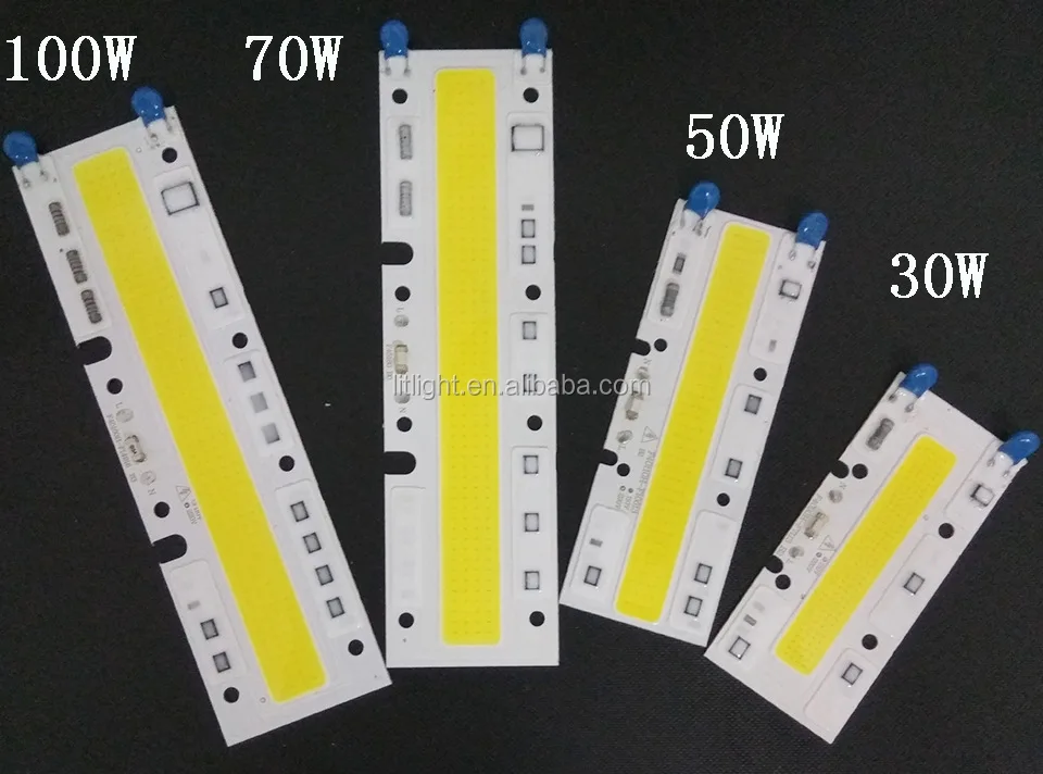 Linear Long Square Shape White 6000K 3000K 30W to 150W  Driverless AC 110V 120V 220V 230V Cob Led chip 100W