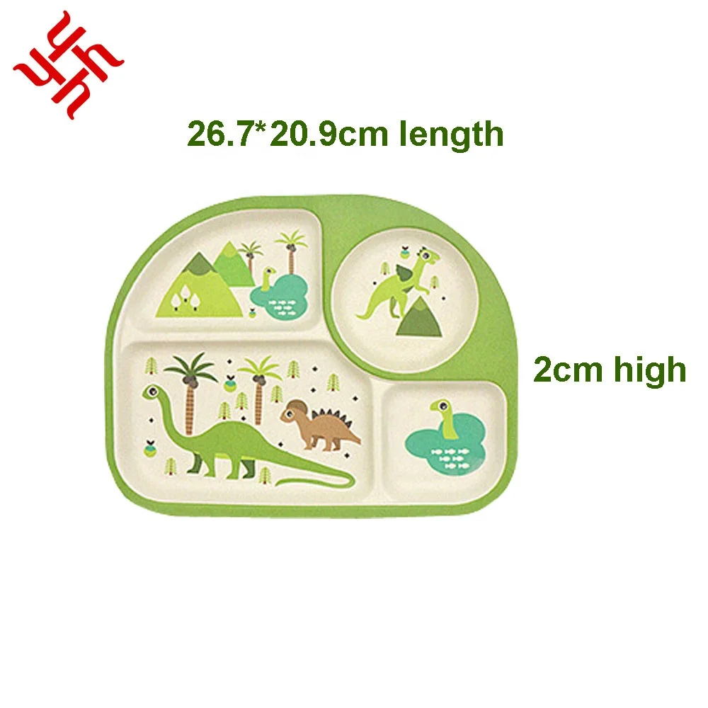 bamboo fiber kids dinner plate set