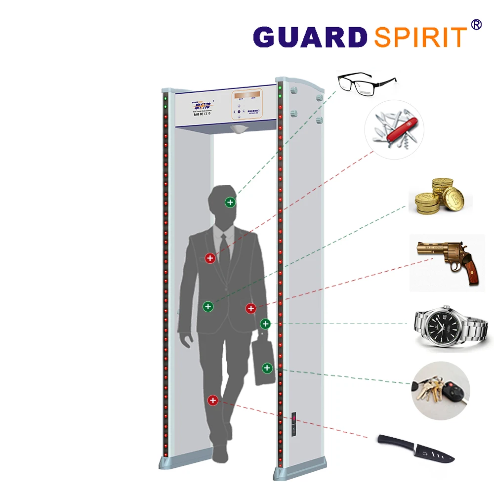 
12 zones Video record Walk Through Metal Detector with LED monitor door frame body scanner 
