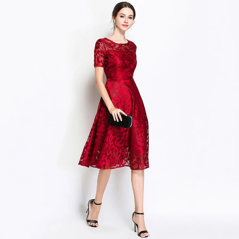 
Wholesale Women Summer Short sleeve Lace Dress 