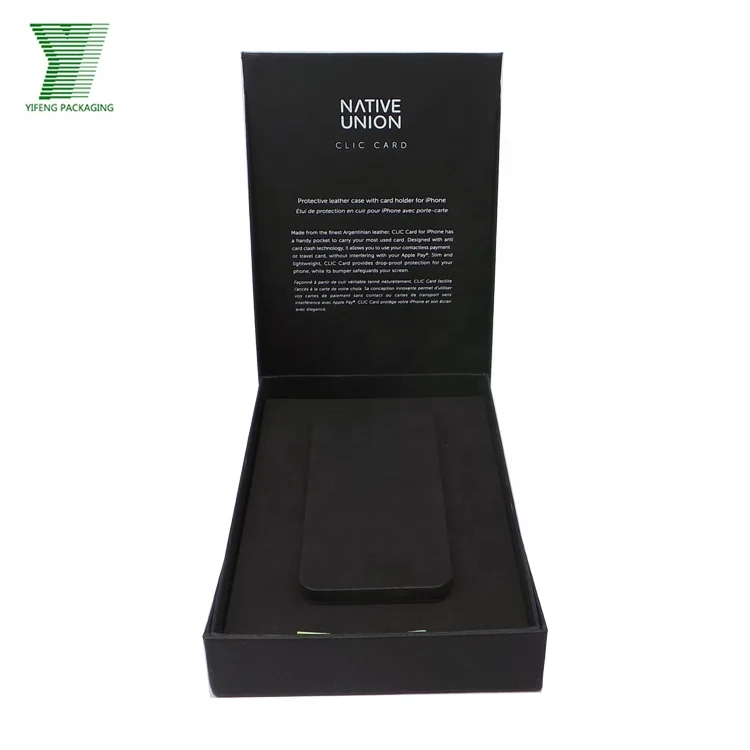 Custom Logo Printed Digital 3C Products Box Cardboard Pack Black A4 Gift Box for Electronic Products Earphone Packaging