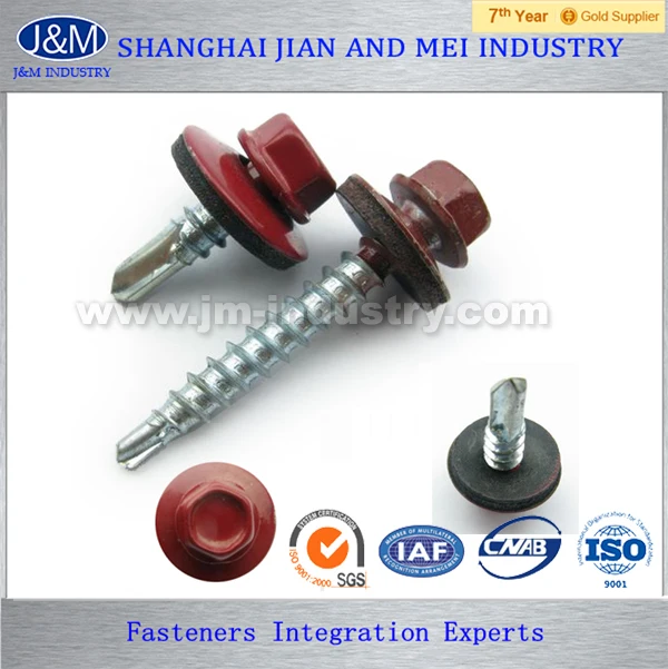 
Red head washer cross recessed hex head self drilling screw 