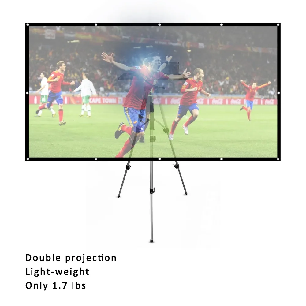 Portable simple cheap Folded/roll-up Projector Screen Fabric 100 inches Simple wall Projection movie Screen