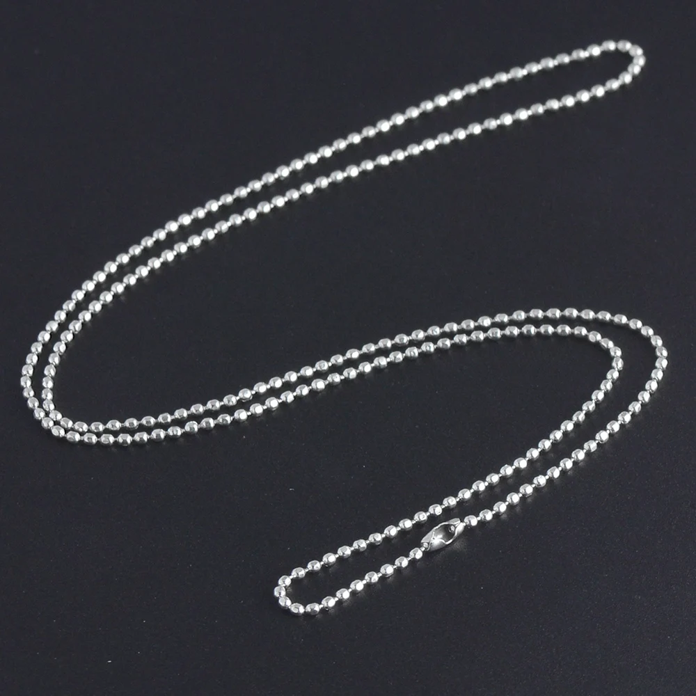 
OEM Metal stainless steel ball bead chain with connector and pendant 