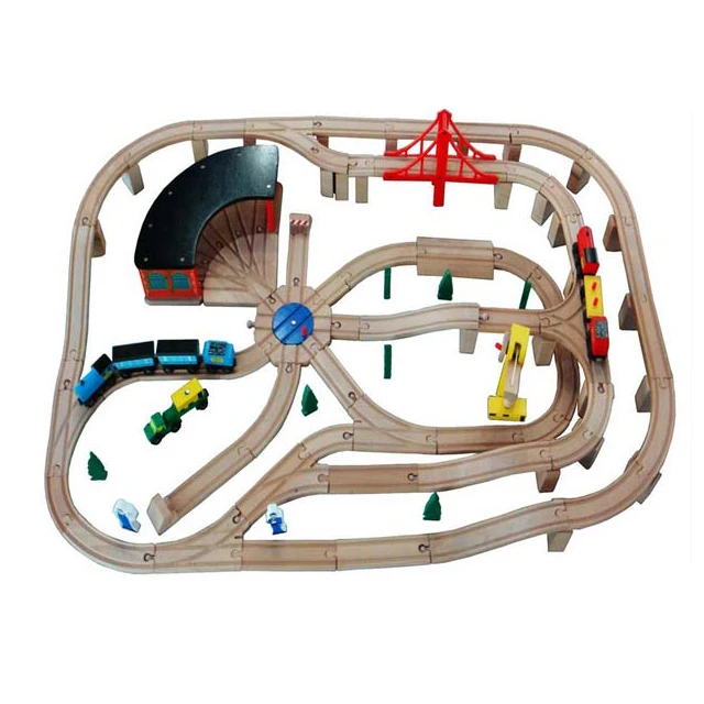 
Educational Play Railway DIY Assemble Set Wooden Train Track Toy 