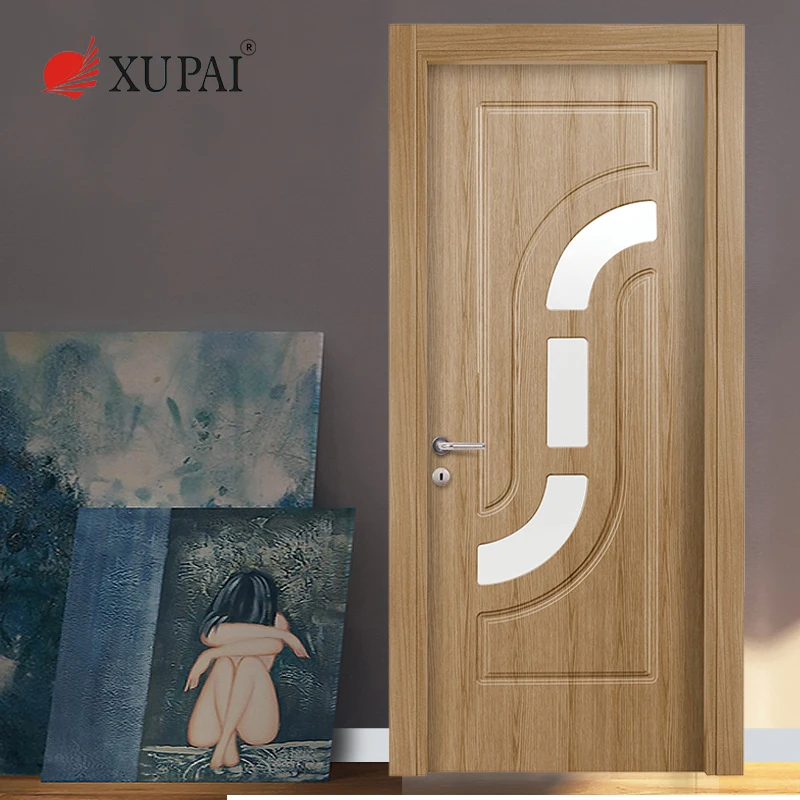 Cheap Price Pvc Bathroom Door Glass Interior Pvc Toilet  Door