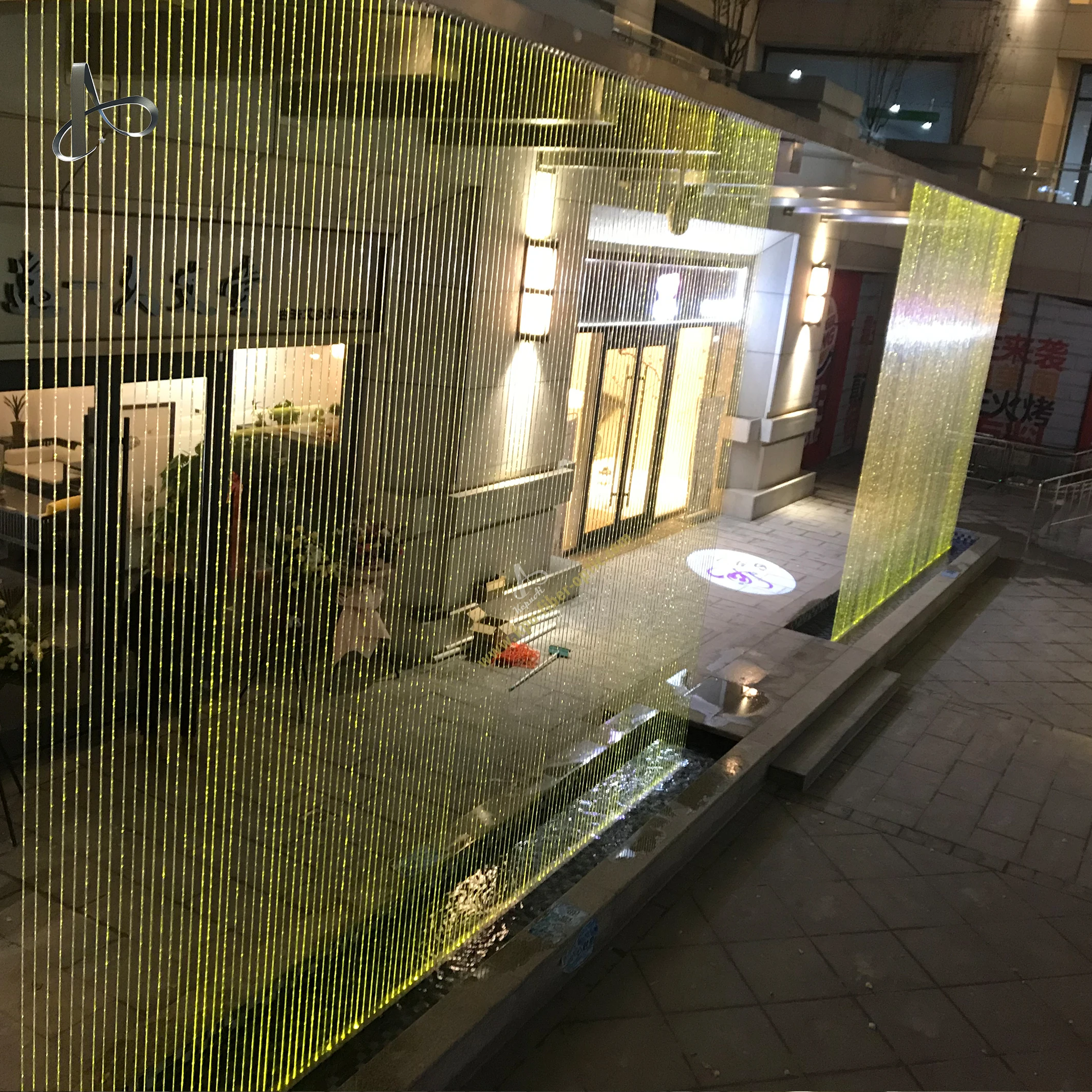 2018 High Brightness Optical Fiber Light Curtain With Waterfall Effect