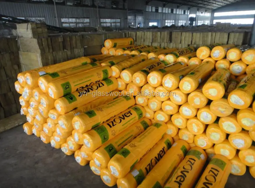 Heat insulation 12kg/m3 50mm glass wool blanket with Aluminium foil