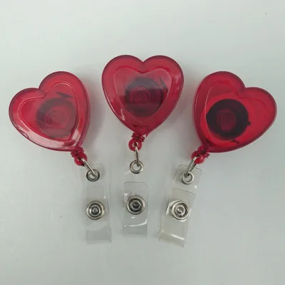 Heart shape eco-friendly yoyo badge clip