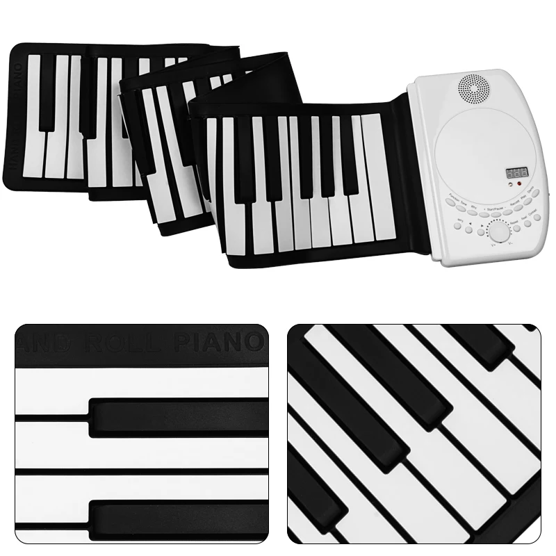 Водонепроницаемый гибкий портативный складной интеллигентая (ый) 88-ключ цифровой электрический детское пианино клавиатура музыкальная игрушка