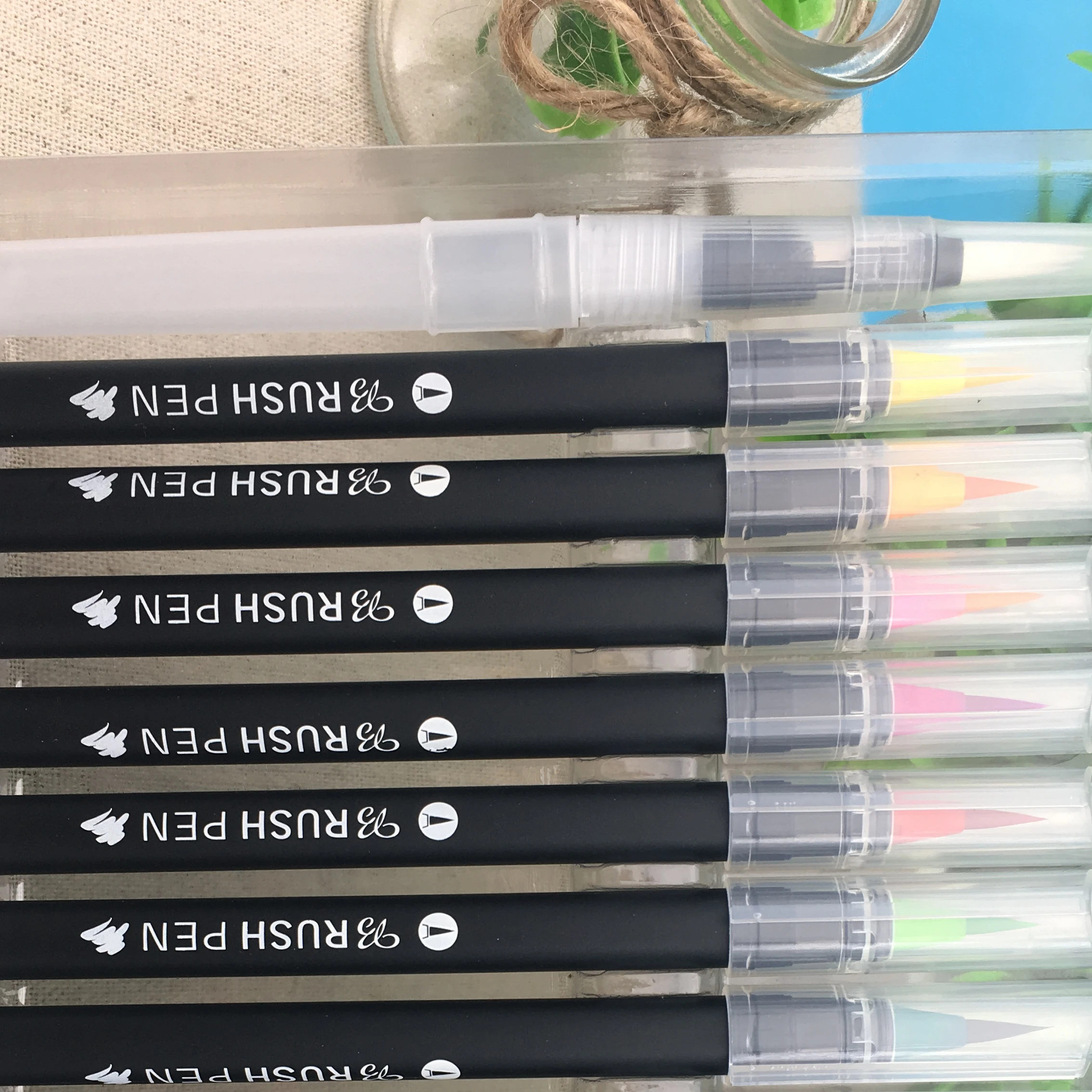 
Amazon Hot Sale Watercolor Brush Pen Colorful Paint Marker Pen for Art,8colors waterbrush pen 