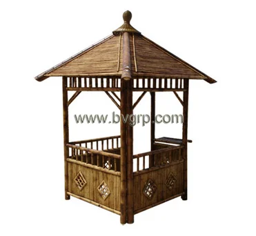 
Pavilion with tables and curtains high quality wood bamboo gazebo 