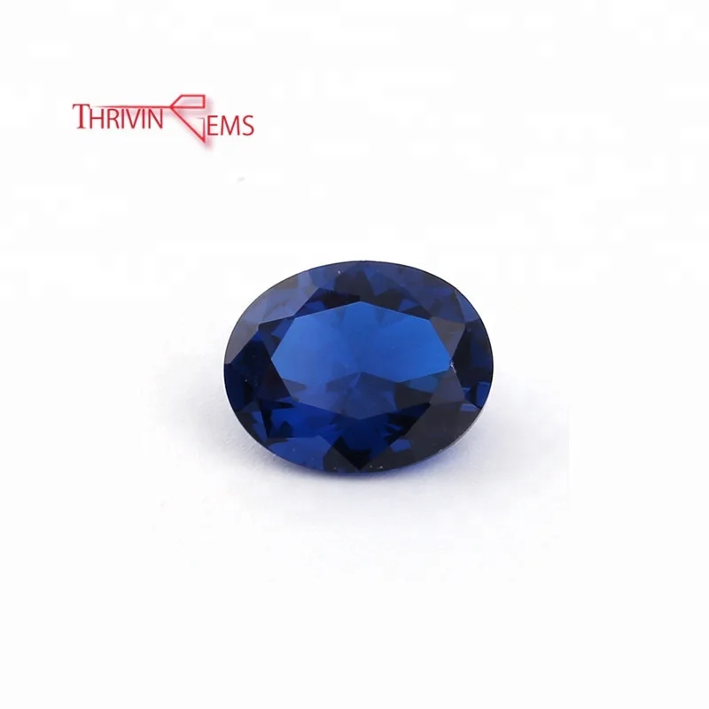 Wholesale price synthetic oval shape 113# blue spinel gemstones