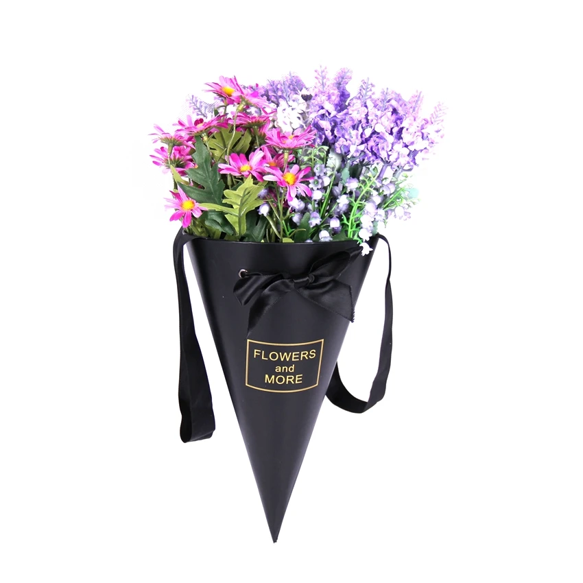 
Unique style wholesale paper rose boxes for flower packaging flower cone box 