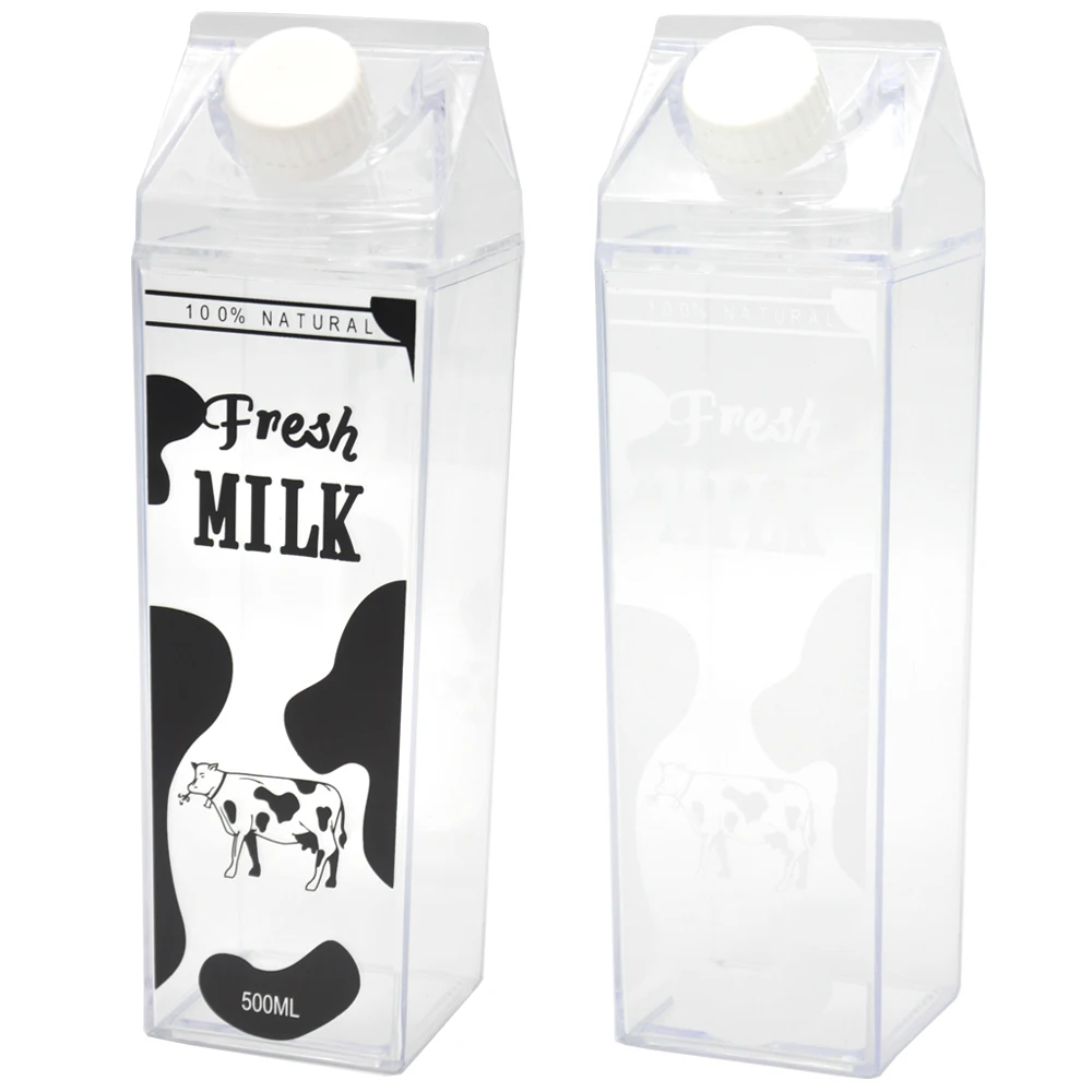 500ml Sports Water Bottle Milk Box Plastic Portable Drinking Bottle