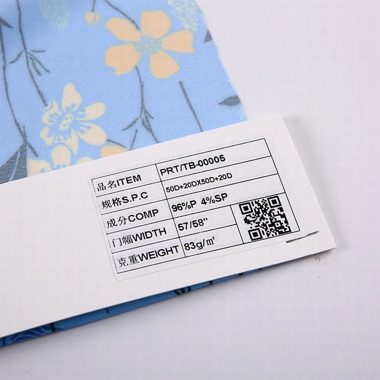 Digital print woven 50D polyester spandex floral 4 way stretch fabric for party dress