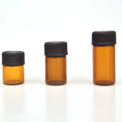 High-quality empty 5ml amber glass essential oil bottle