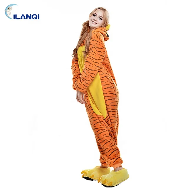 
Custom fancy cartoon tigger dress girl onesie animal halloween pajamas 