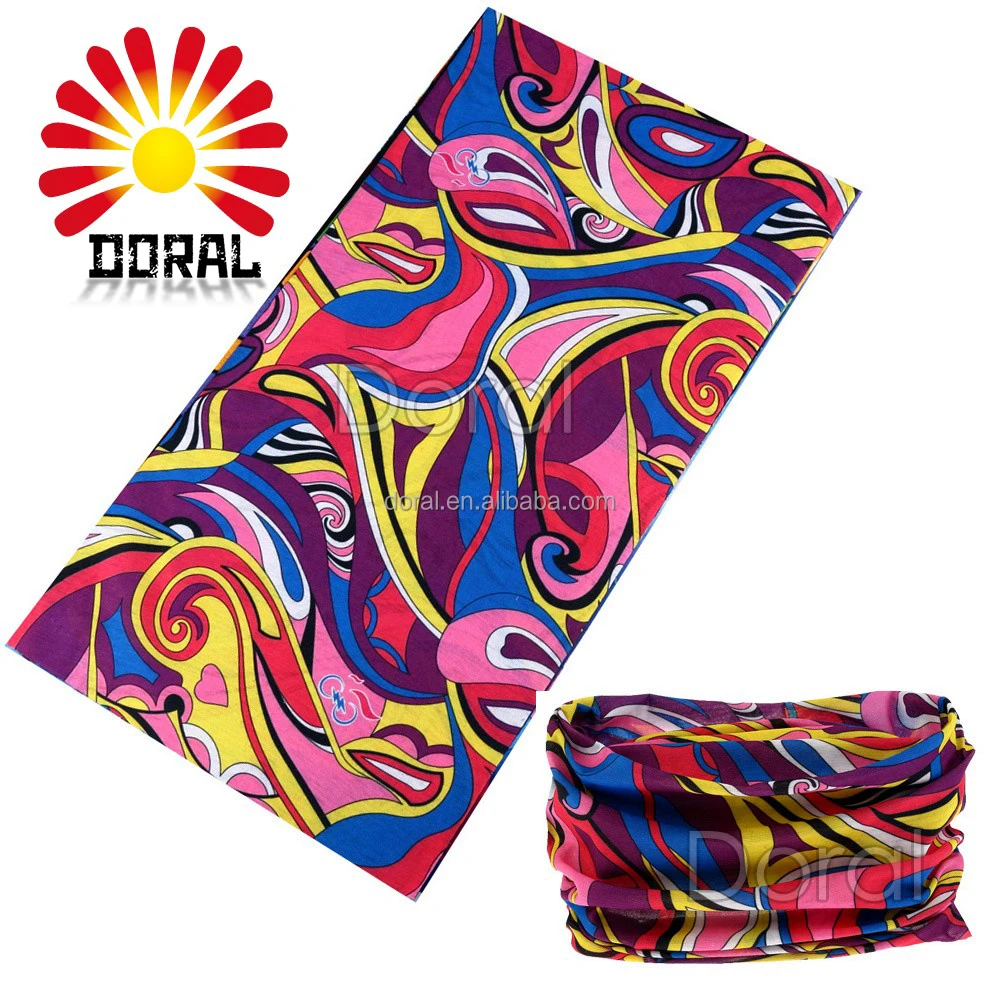 Best Selling High Quality Colorful Bandanas Sego Headtie ,Flower Headwear, Seamless Scarf Bandana