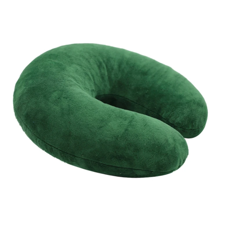 Short plush U-shaped travel pillow student office travel neck rest pillow customized memory foam neck support pillow