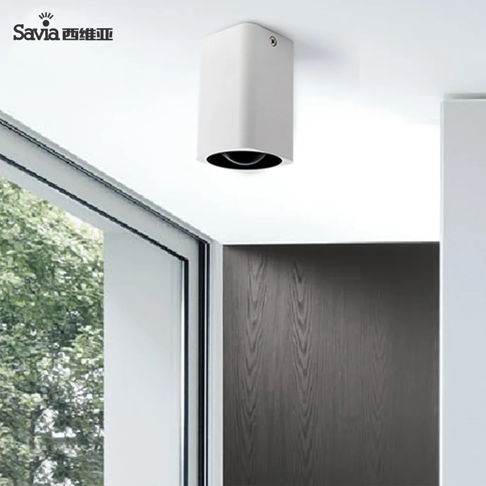 Savia Modern Aluminum 12W Cob Square Surface Mounted Ceilling Fitting Lamp Spotlight LED Downlight For Living Room/Restaurant