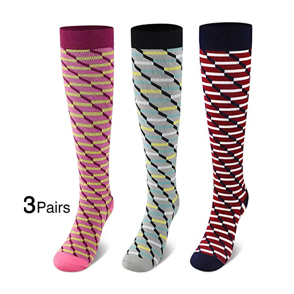 Custom Logo Solid Compression Equestrian Socks Knee High Tube Women Girls Horse Riding Sock Thigh High Stockings Nylon Stockings