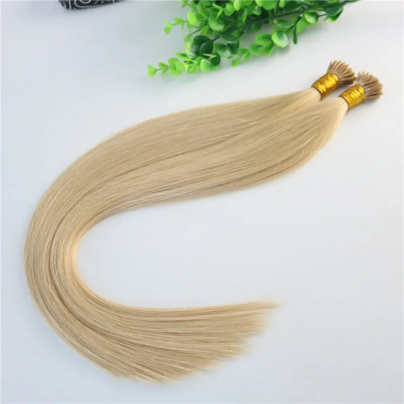 I-tip Brazilian Human Hair Extensions #22 Light Blonde  100Strands 100gram Straight Keratin Stick Human Hair Extensions