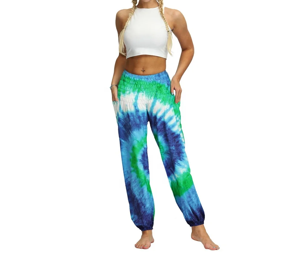 
Factory Supply Tie Dye Loose Women Harem Pants Plus Size Bohemian Style Belly Dance Pants Women Yoga Pants 