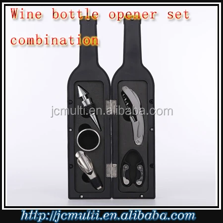 5 pcs wine tool gift set in wine bottle tool set storage