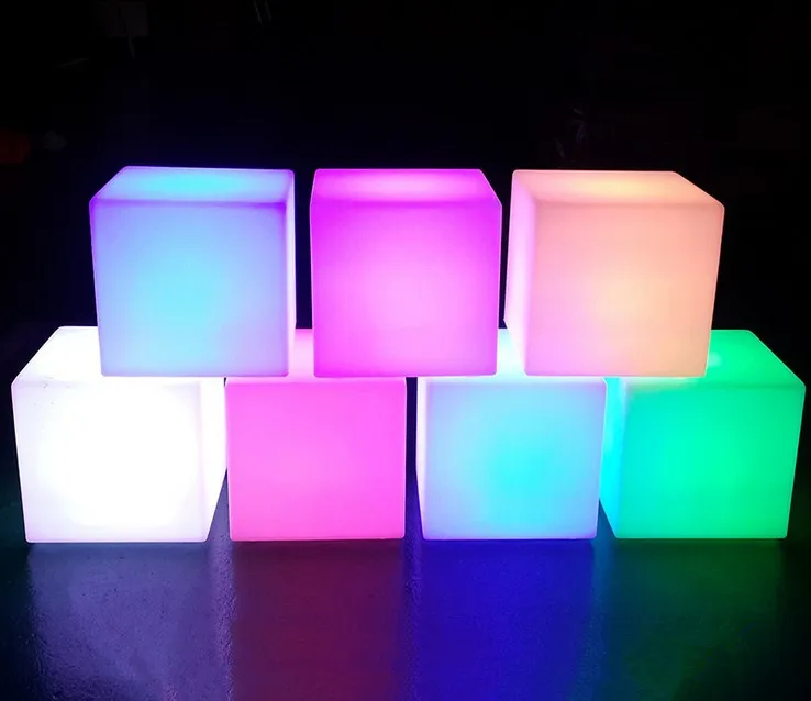 
Party & Events LED Cube Seat Table PE Plastic led color changing light table 