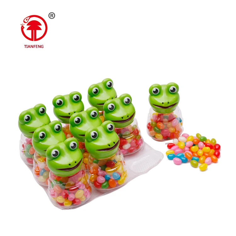 Chinese sweets wholesale coconut flavored candy jelly bean at low price for small frog shaped