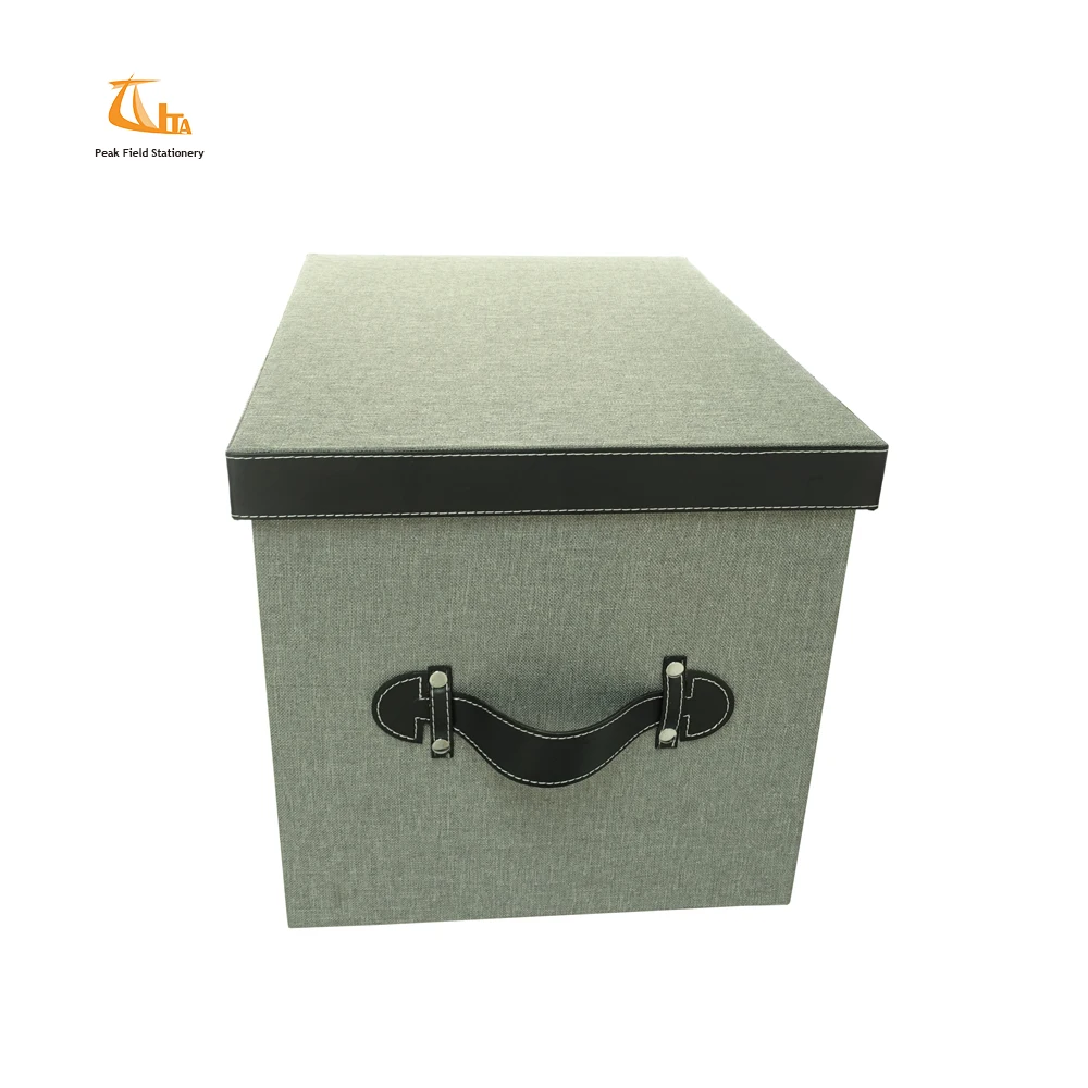 OEM 2018 new fancy portable large fabric file storage boxes with lid