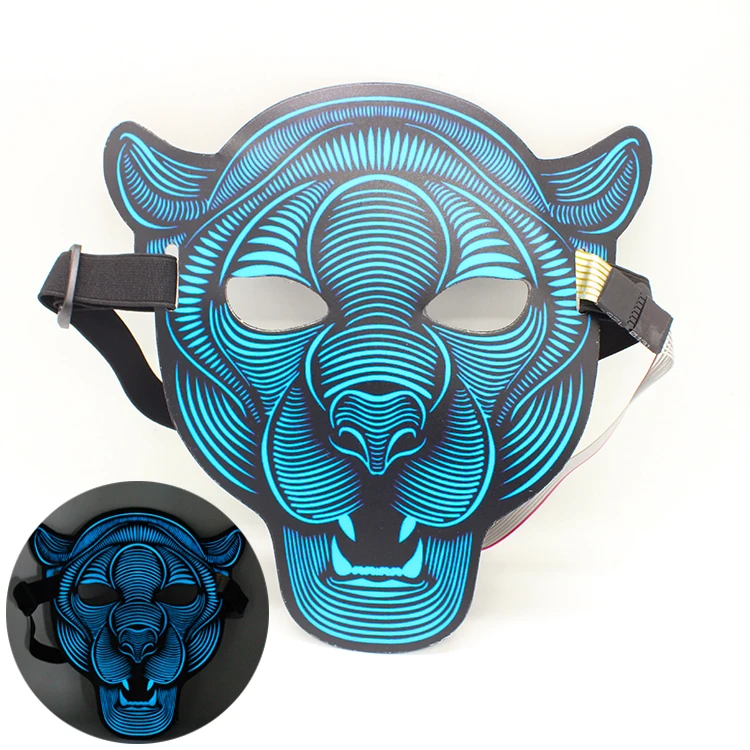 Светящаяся неоновая маска El Wire для маски на Хэллоуин