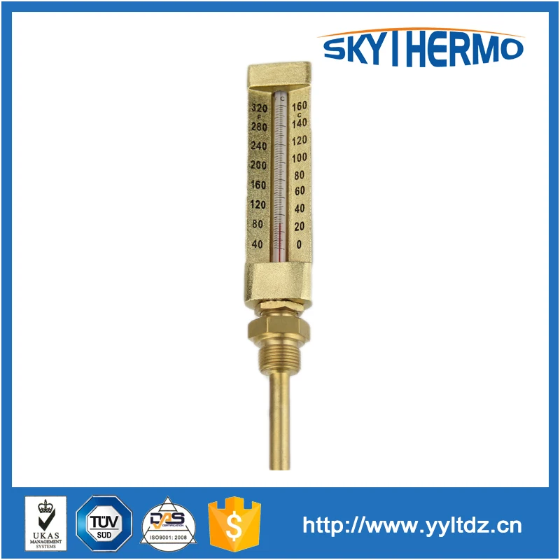 Direct mercury liquid in glass meatl glass marine thermometer