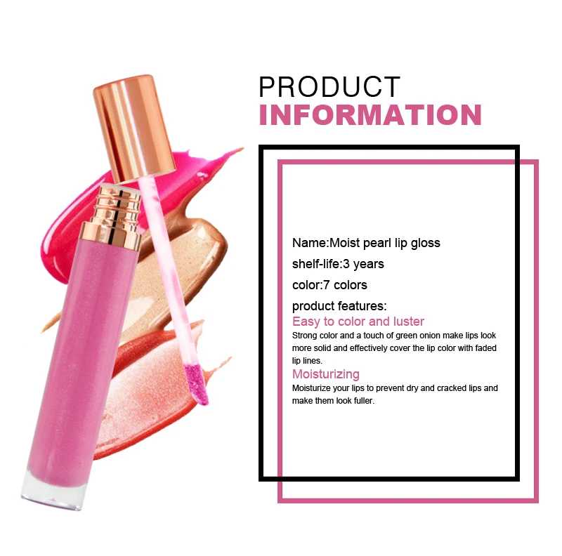 Влагостойкий Блестящий влагостойкий блеск для губ с мерцанием