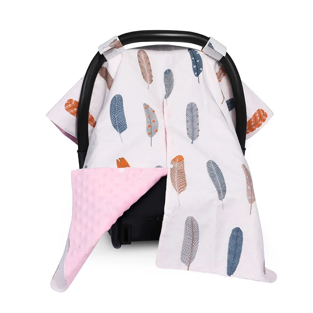 2 in 1 Carseat Canopy  Cover with Peekaboo Opening  Boys&Girls Baby carseat Cover Canopy