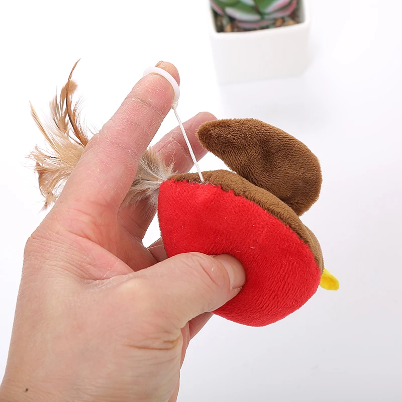 plush shocking with feather tail cat toy pet supplies wholesale in stock fast delivery