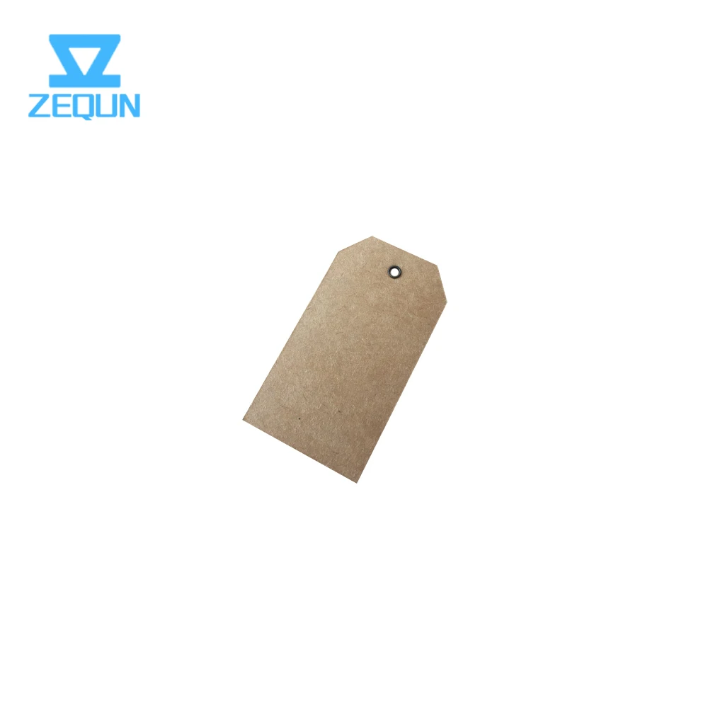 Brown string tie gift paper hang tag custom company logo printing shoes hang tag