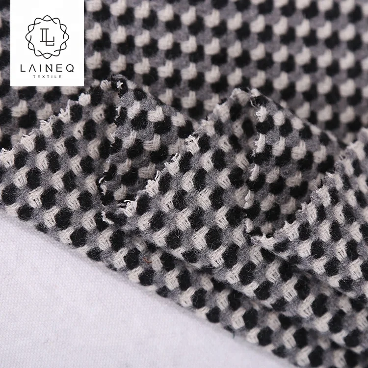STOCK 2021 best selling pin checks 50% wool 50% polyester tweed fabric for coats