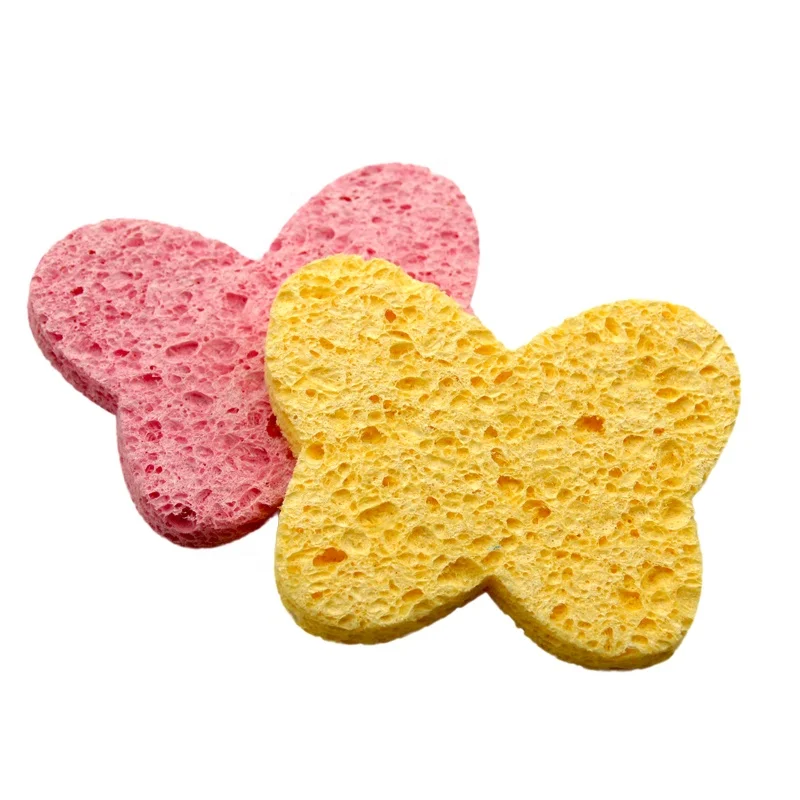 Недорогие Высококачественные губки для лица, многоразовая 100% Органическая сжатая целлюлозная Очищающая губка для отшелушивания и глубокой очистки кожи