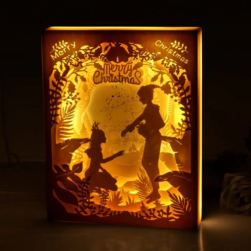 Decorative 3D Paper Cut Led Light Shadow Box with USB Cable