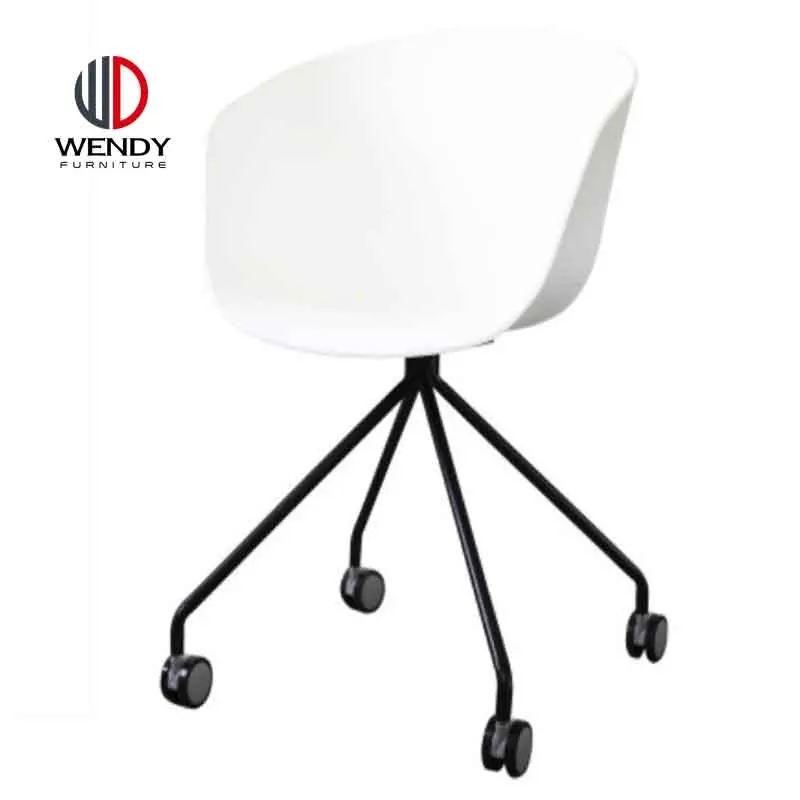 Italian Style New Design Dining Room Plastic Tub Chair with wheels