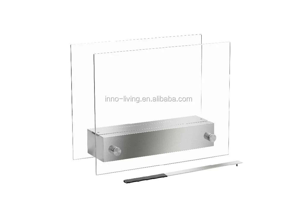 on sale Tempered glass + stainless steel Table top ethanol fireplace