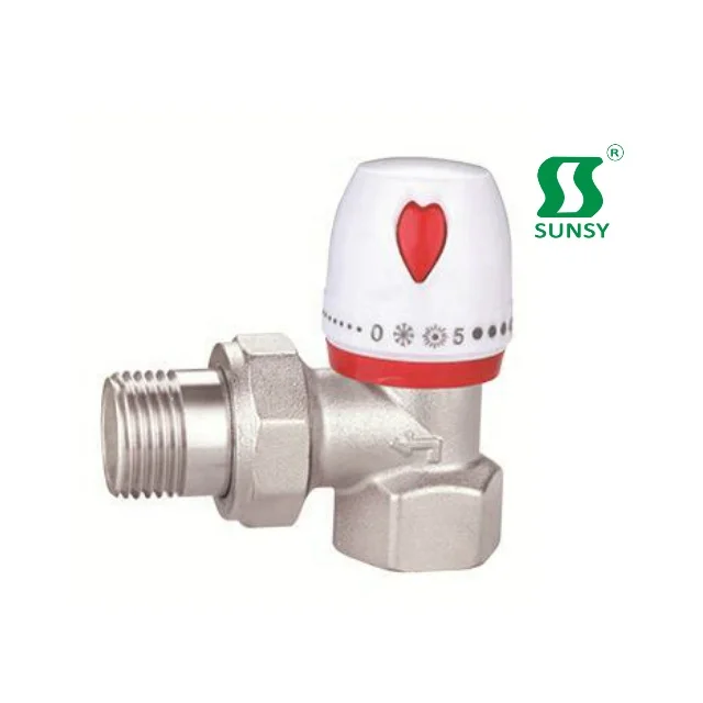 China Yuhuan factory shunshui sunsy BSPP BSPT NPT forged female PPR Brass straight type temperature control valve manually