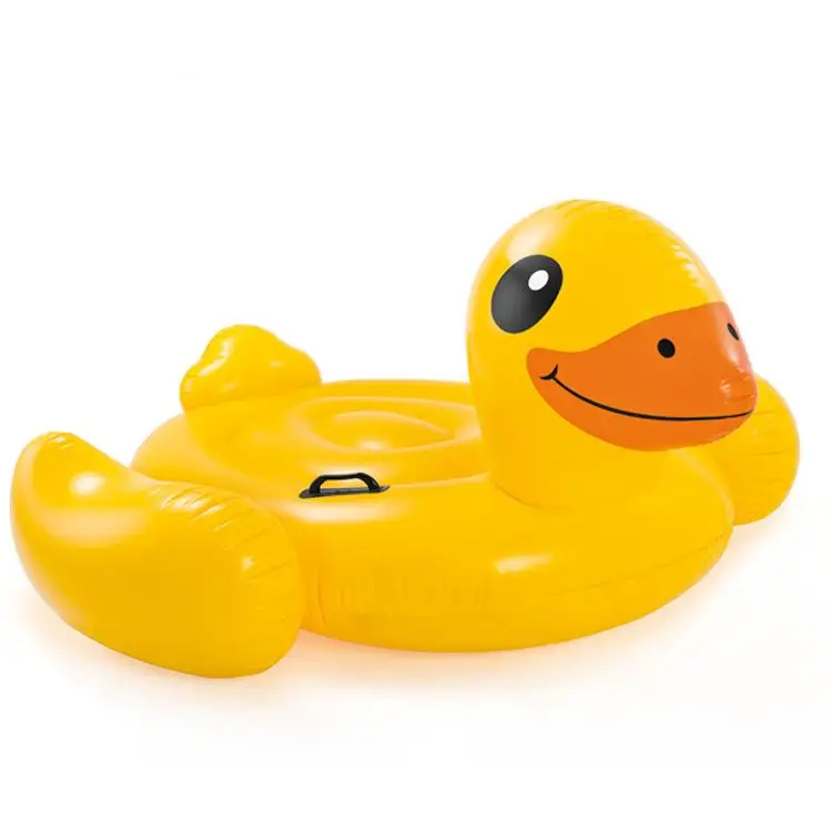 INTEX 57556 Yellow Duck Ride-on PVC Inflatable Water Park Island Customizable Indoor Sports Toys for Amusement Sea Occasions